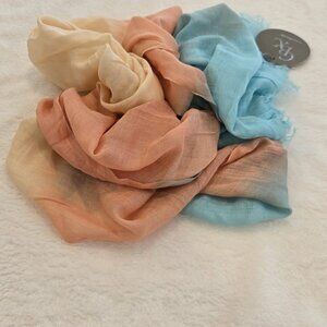 Scarf orange, blue and yellow 21 x 70 inch NWT